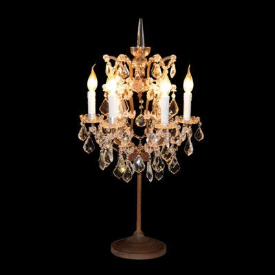Natural Archives Stocktons Designer Furniture Crystal Table Lamp Antique Rust 2