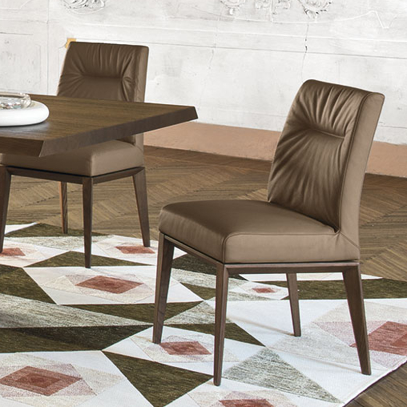 calligaris tosca leather chair antilope brown