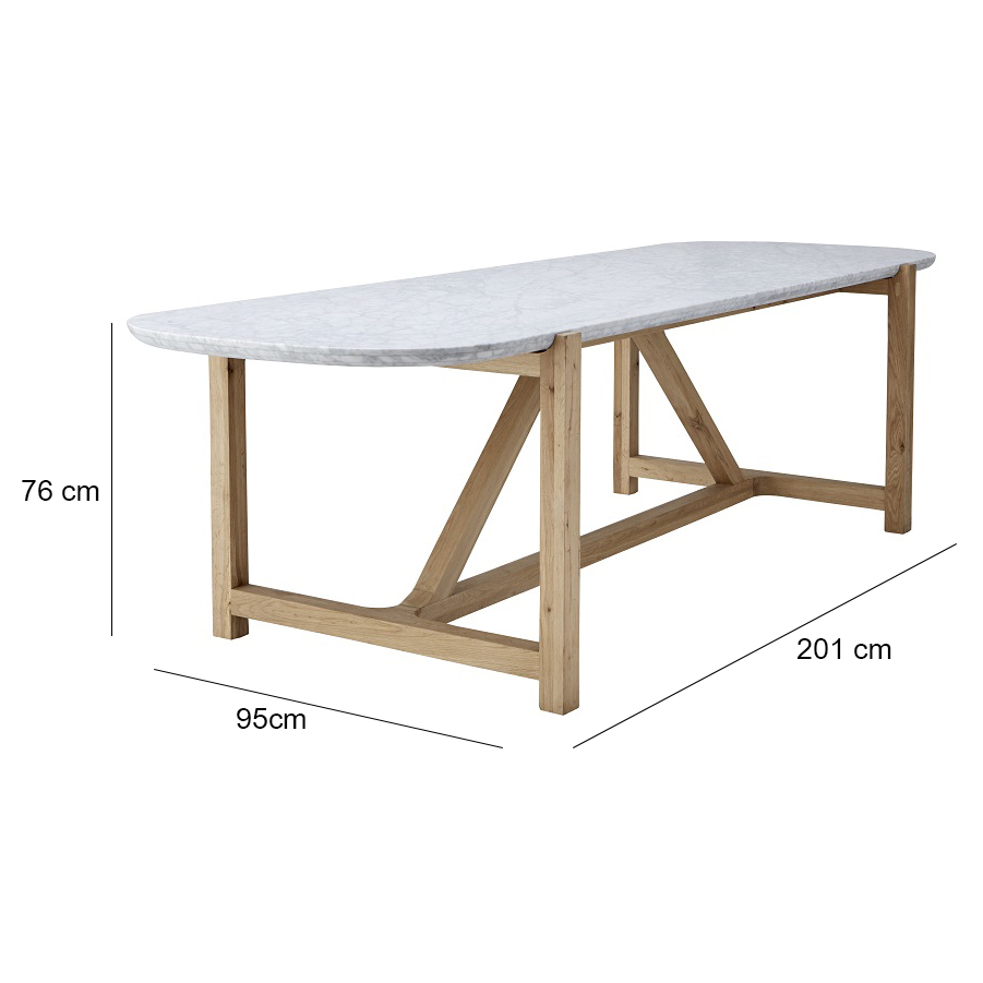 Bleu Nature Stoneleaf Dining Table Small White Marble