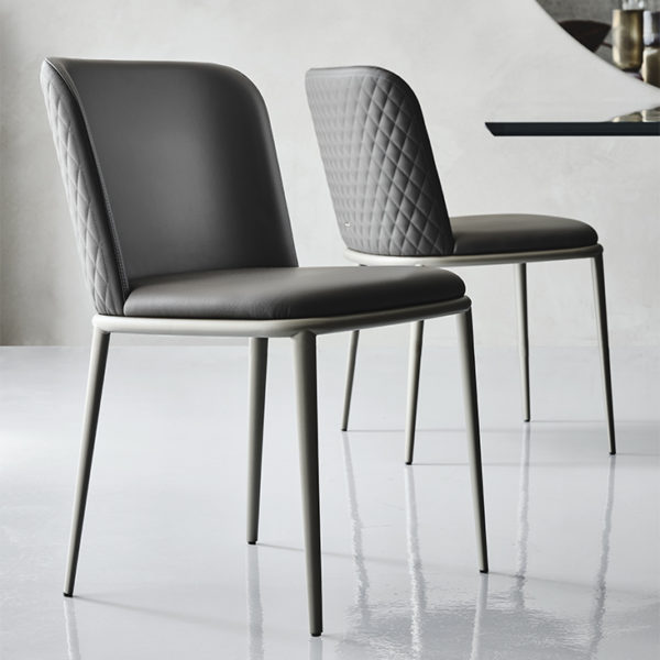 Cattelan Italia Magda ML Couture Dining Chair - without Arms - Soft Leather