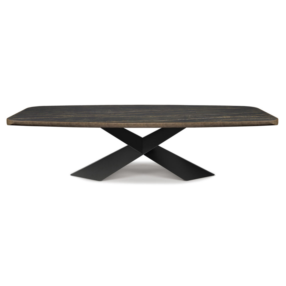 Cattelan Italia Tyron Keramik Premium Dining Table - Brushed Bronze Profile - 300 cm