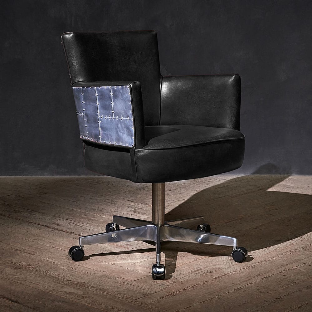 Timothy Oulton Swinderby Office Chair – Vintage Jet Black